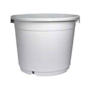 Maceta redonda blanca para exterior