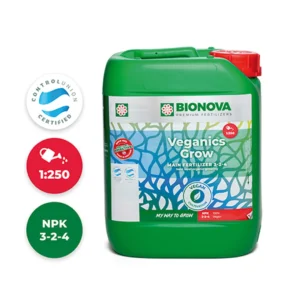 Veganics Grow BioNova – Fertilizante vegano de crecimiento (NPK 3-2-4)