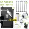 Armario de Cultivo LED 145x145 Completo – Kit Interior Profesional