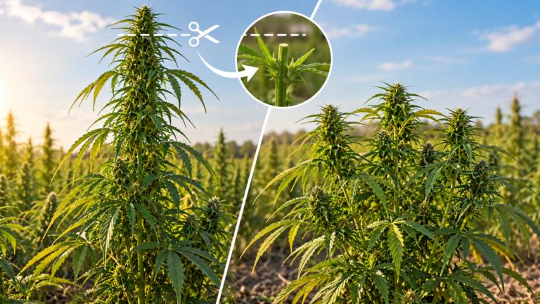 Comparativa de poda en plantas de canamo